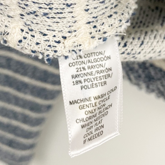 Lou & Grey Blue White tweed zip moto jacket Sz S - Picture 10 of 11